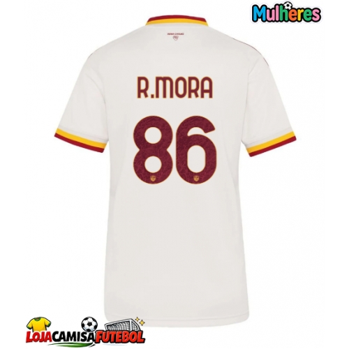 Camisa de Futebol AS Roma Rodrigo Mora #86 Equipamento Secundário Mulheres 2026-27 Manga Curta